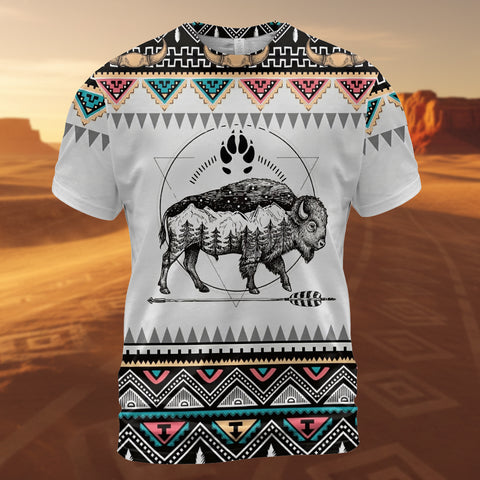 PBT-0043v2 Bison Native American 3D T-shirt