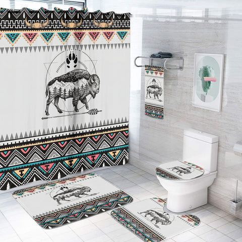 PBT-0043v2 Bison Native American Bathroom set
