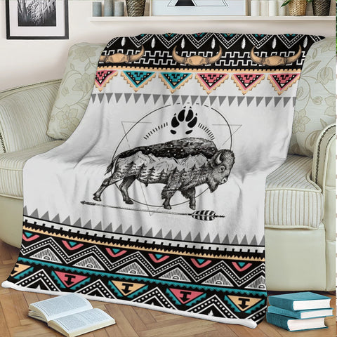 PBT-0043v2 Bison Native American Fleece Blanket