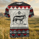 PBT-0043v3 Wolf Native American 3D T-shirt