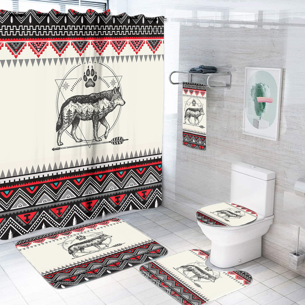 PBT-0043v3 Wolf Native American Bathroom set