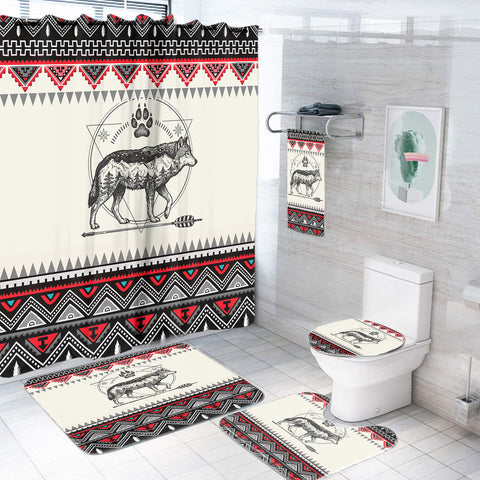 PBT-0043v3 Wolf Native American Bathroom set