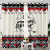 PBT-0043v3 Wolf Native American Living Room Curtain