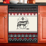 PBT-0043v3 Wolf Native American Magnet Dishwasher Cover