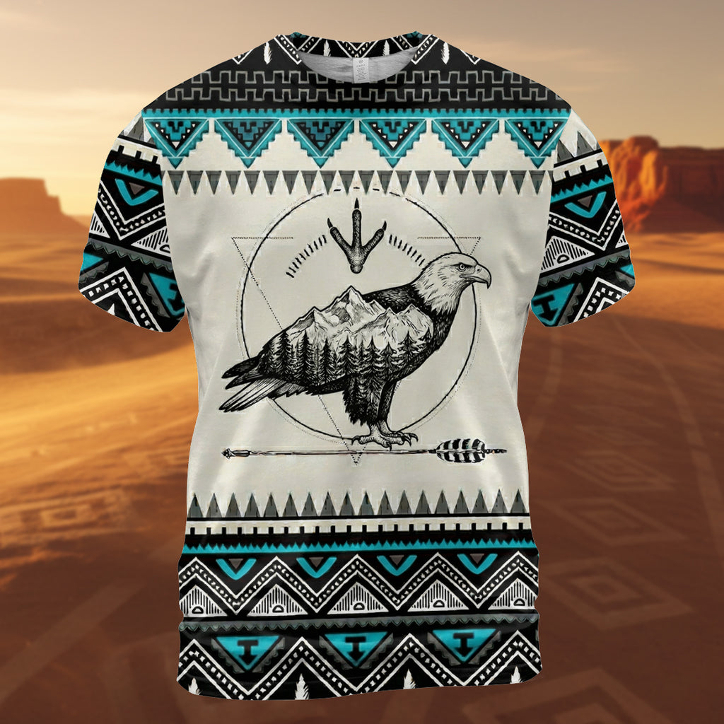PBT-0043v4 Eagle Native American 3D T-shirt