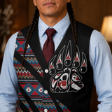 PLSH250122M12 Native American Suit Vest Jacket Print One Side Front