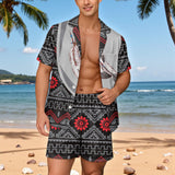 POLO0012 Native American Men Short Sleeve Button Pajamas
