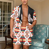POLO0015 Native American Men Short Sleeve Button Pajamas