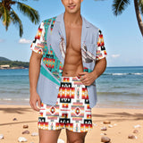 POLO0040 Native American Men Short Sleeve Button Pajamas