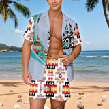 POLO0045 Native American Men Short Sleeve Button Pajamas