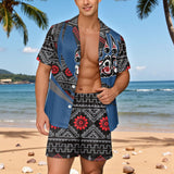 POLO0050 Native American Men Short Sleeve Button Pajamas
