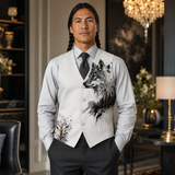POLO0053 Wolf Native American Suit Vest Jacket Print One Side Front
