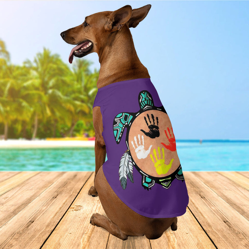 PT250602M01 Tribe Turtle Native American Pet Tank Top