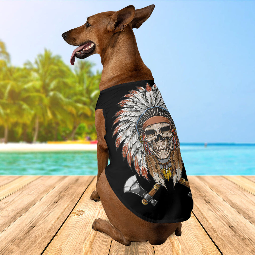 PT250602M15 Chief Skull Native American Pet Tank Top