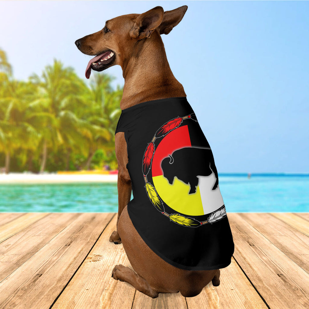 PT250602M16 Medicine Wheel Bison Native American Pet Tank Top