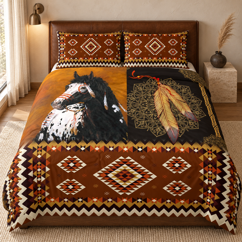 Painted Horse Mandala Native American-Inspired Bedding Set HD251113M14
