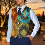 Pattern Native American Suit Vest Jacket Print One Side Front DS260710M05