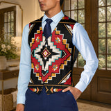 Pattern Native American Suit Vest Jacket Print One Side Front DS260730M11