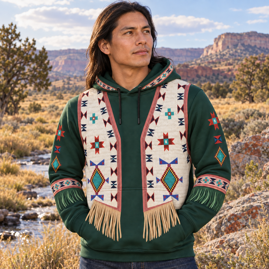 Pine River Diamond 2D Hoodie Native American-Inspired 3D Hoodie – HD3dm018