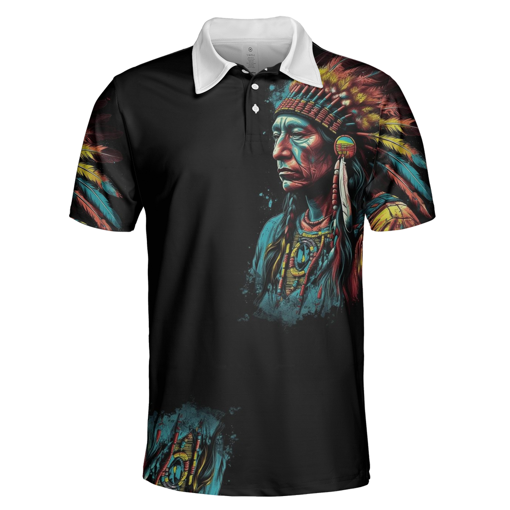 Powwow StorePOLO0062 Native American  Polo TShirt 3D