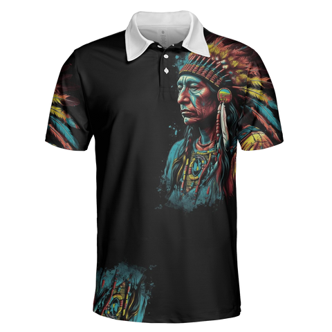 Powwow StorePOLO0062 Native American  Polo TShirt 3D