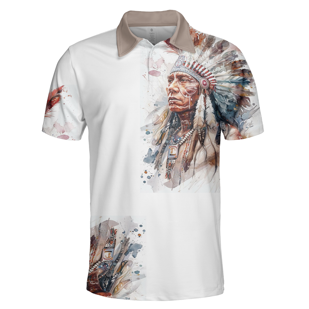 Powwow StorePOLO0063 Native American  Polo TShirt 3D