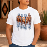 Powwow Sisters Feather Braids Native American-Inspired 2D T-Shirt TSm005