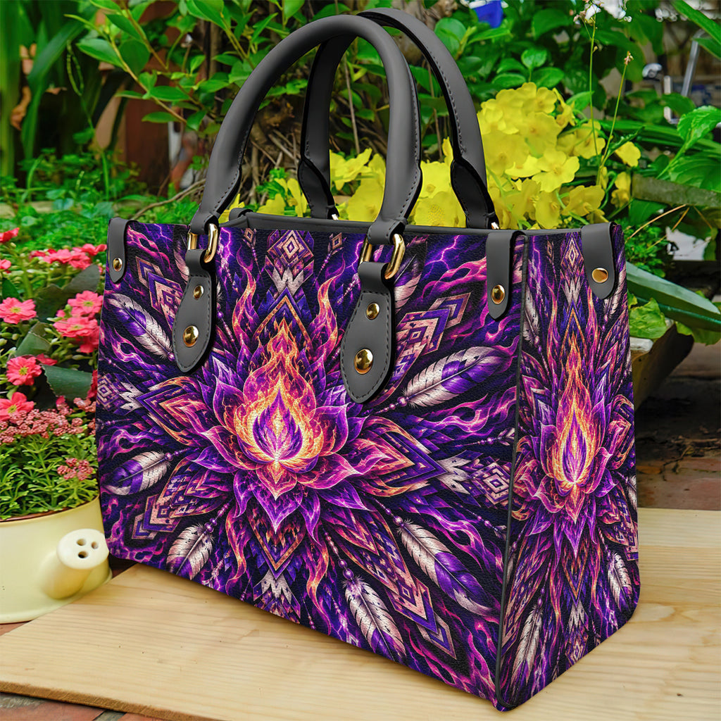 Purple Fire Native American Leather Bag DS260724M04