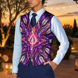 Purple Fire Native American Suit Vest Jacket Print One Side Front DS260724M04