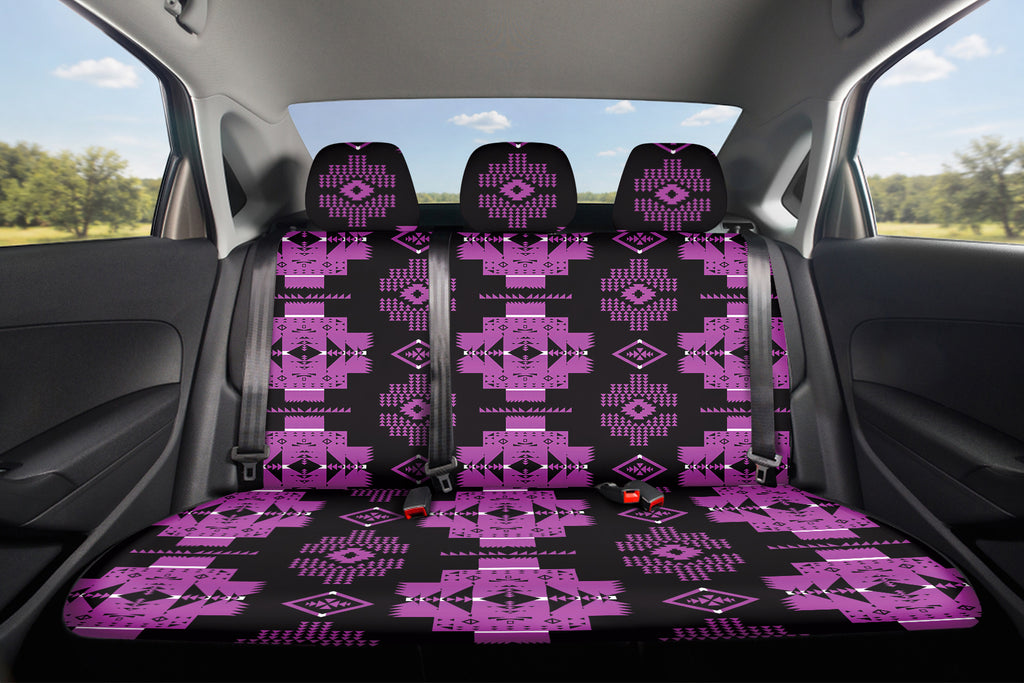 Purple Pattern Native American Car Back Seat Cover Set GB-HW00077
