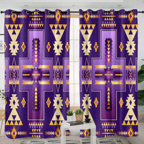 Purple Pattern Native American Living Room Curtain DS260721M02