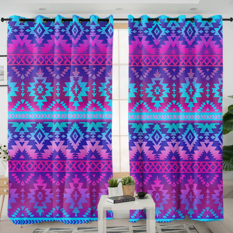 Purple Pattern Native American Living Room Curtain DS260729M08