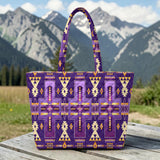 Purple Pattern Native American Quilted Shoulder Tote Bag DS260721M02