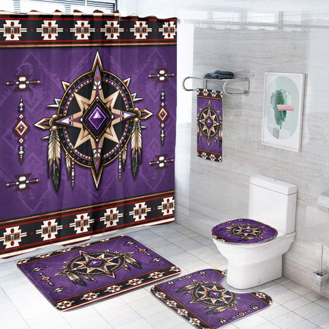 Purple Symbol Arrow Native American-Inspired Bathroom Set – DS260729M01
