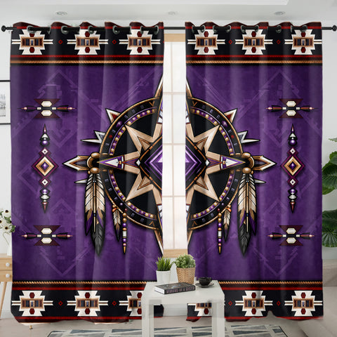 Purple Symbol Native American Living Room Curtain DS260729M01