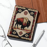 QLT-0015 Bison Native American Leather Passport Wallet