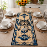 QTR004 Dreamcatcher Wolf Native American Quilt Table Runner