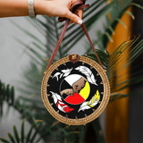 RB250213M05 Every Child Matters Native American Round Rattan Bag