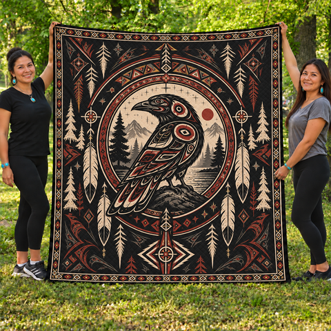 Raven Medallion Native American-Inspired Quilt Qm019