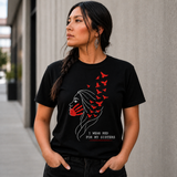 Red Birds Line Art Graphic Native American-Inspired 2D T-Shirt TSm041