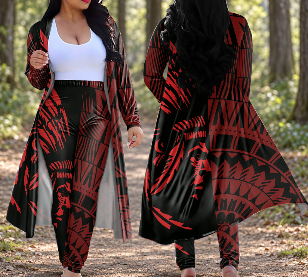 Red Chief Native American-Inspired Cardigan Coat Long Pant Set DS250731M01v3