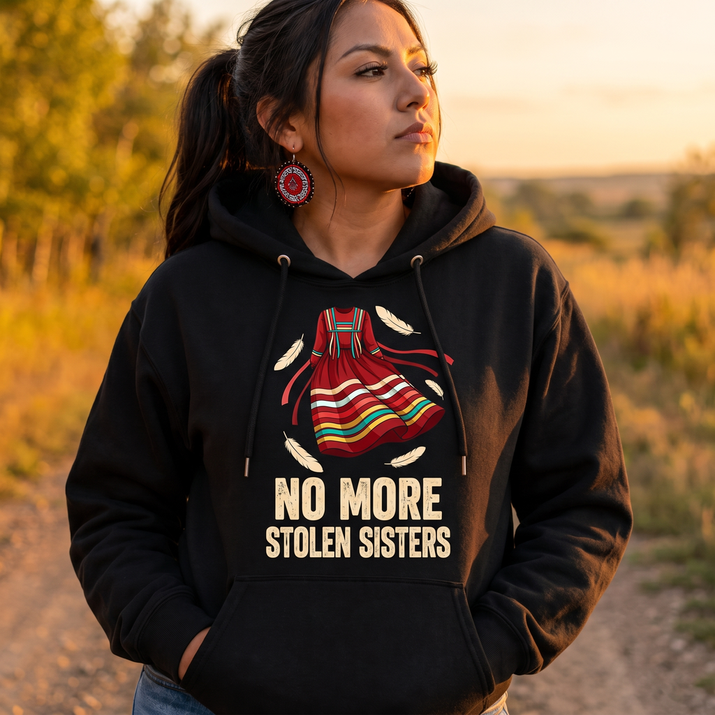 Red Dress Feather Native American-Inspired 2D Hoodie HDm007