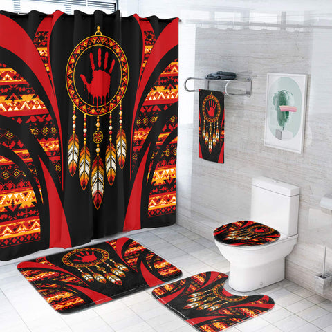 Red Hand Dreamcatcher Native American Bathroom set DS260731M12