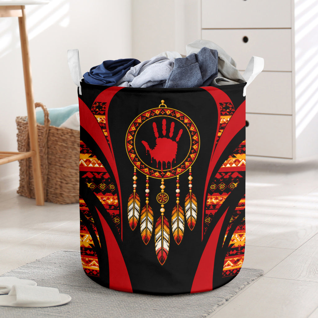 Red Hand Dreamcatcher Native American Laundry Basket DS260731M12