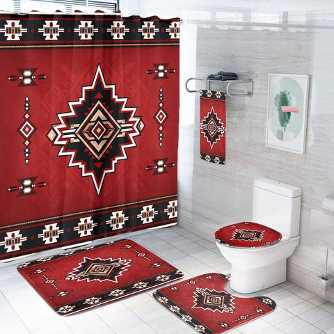 Red Symbol Native American-Inspired Bathroom Set – DS260729M03