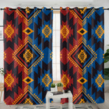 Red and Blue Pattern Native American Living Room Curtain DS260615M01