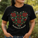 Resilient Rooted Beaded Heart Native American-Inspired 2D T-Shirt TSm047