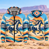 Running Horse Native American-Inspired 3D Fleece Hoodie SHm002