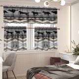 Running Wolves Native American Curtain Valance and Kitchen Tiers Set DS260519M04