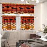 Running Wolves Native American Curtain Valance and Kitchen Tiers Set DS260519M05